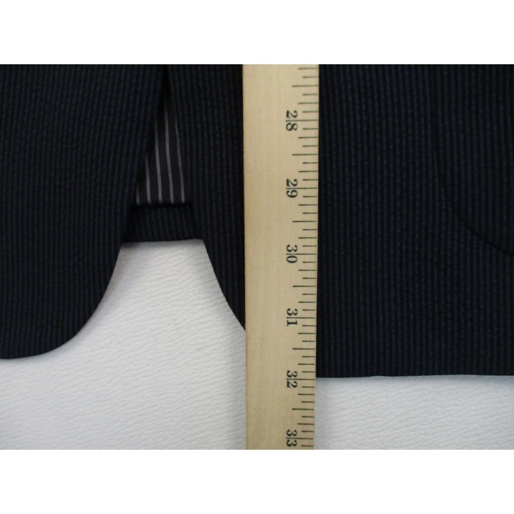 Banana Republic Marzotto Blazer Mens 40R Blue Seersucker Wool Silk Sport Coat